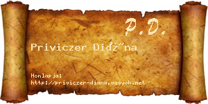 Priviczer Diána névjegykártya